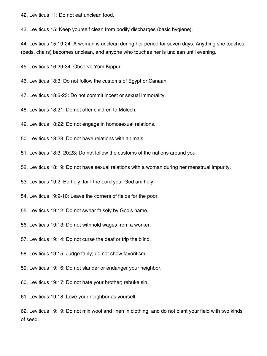 RealBrysonGray's tweet image. Here's a complete list of Commandments given by God in the law that doesn't require a temple or Priest, which makes them applicable for all today.
Are there any missing?
Which ones are too difficult for you to keep?
