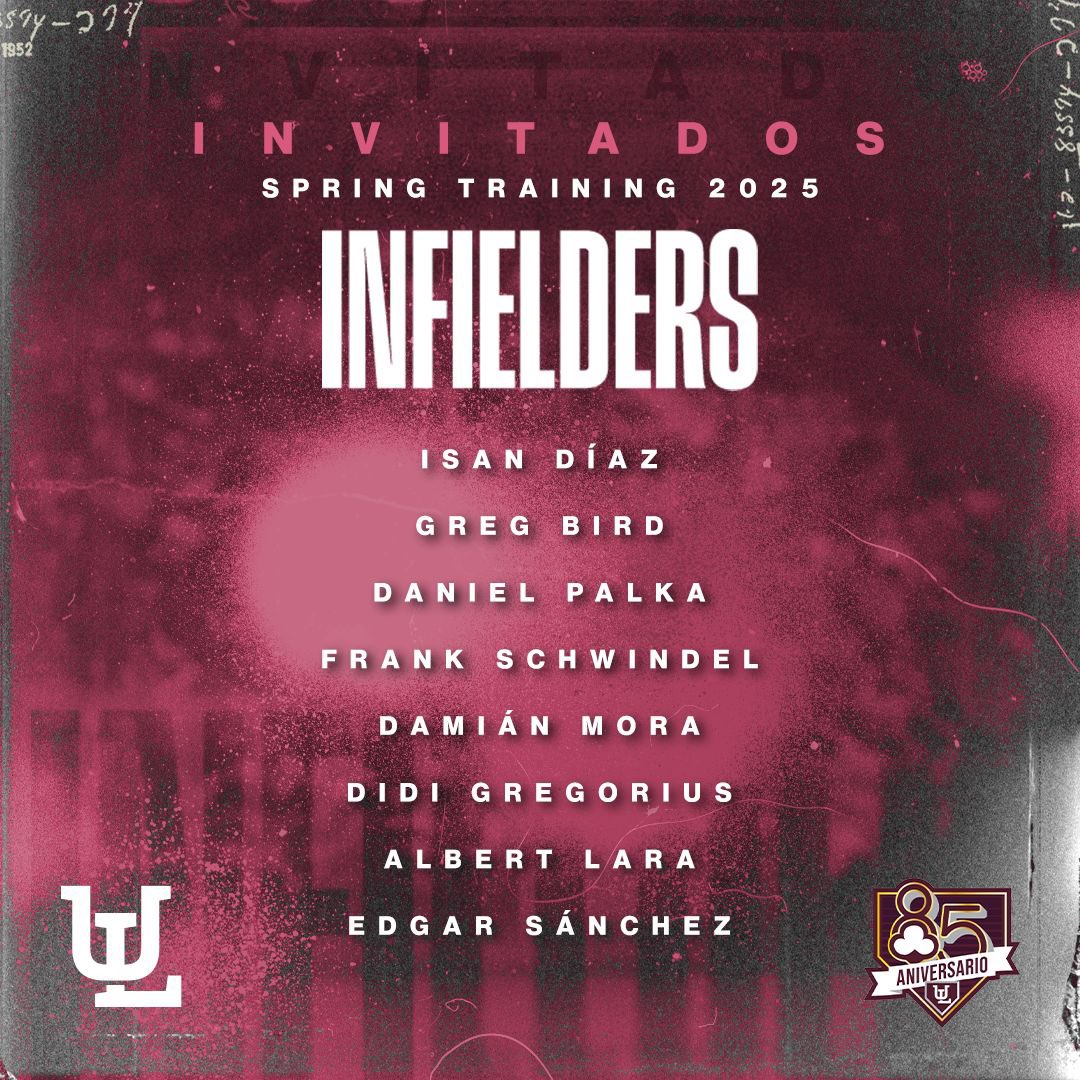 AlgodonerosUL's tweet image. Esta es nuestra lista de invitados a nuestro #SpringTrainingUL de cara a la temporada 2025 😎👊🏻

Preparándonos con todo para celebrar nuestro #85Aniversario 🤩