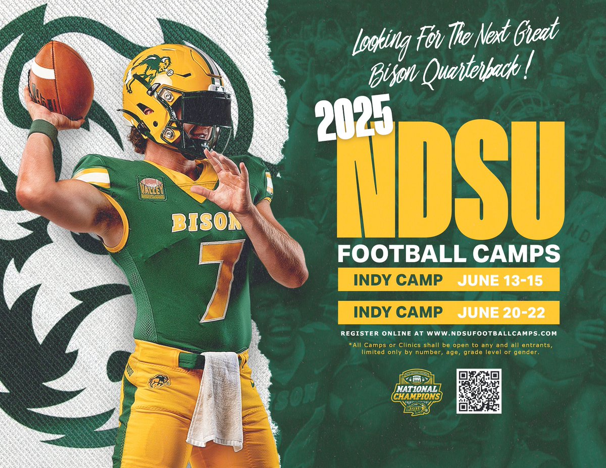 Thank you for the camp invite <a href="/NDSUfootball/">NDSU Football</a> <a href="/MisterLilly/">Patrick Lilly</a>!