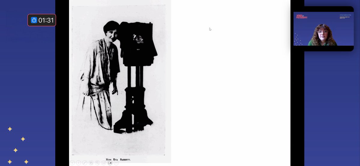 Great scholarship &amp; patience by #CatlinLangford speaking about her longterm ongoing #EvaBarrett #photographic #history research at the online #WomenofPhotography 24 hour #IWD conference-a-thon today Thanks for organising <a href="/RoseTeanby/">Dr Rose Teanby</a>  #KrisBeldenAdams