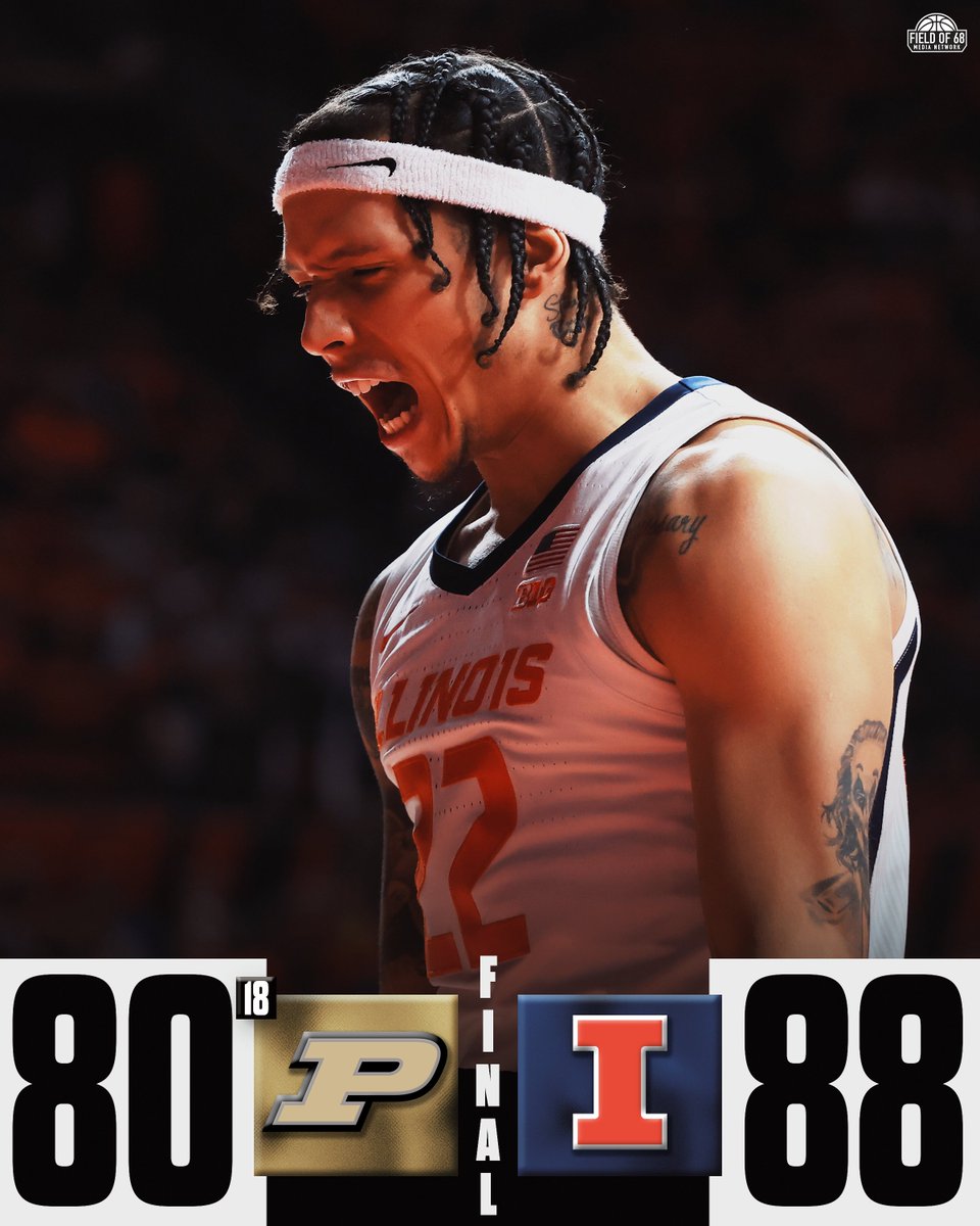 The Field of 68 (@thefieldof68) on Twitter photo 🚨 ILLINOIS TAKES DOWN PURDUE 🚨
<a href="/IlliniMBB/">Illinois Men's Basketball</a> goes on a 13-1 run to close it out 👀🔥 🚨 ILLINOIS TAKES DOWN PURDUE 🚨
<a href="/IlliniMBB/">Illinois Men's Basketball</a> goes on a 13-1 run to close it out 👀🔥