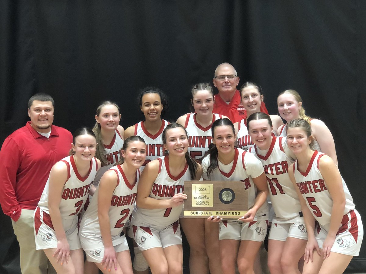 Congratulations to coaches Matt Havlas and Eric Rucker and the Quinter Lady Bulldogs!  The Lady Bulldogs punched their ticket to state by defeating Osborne 60-39 in the sub state championship game!