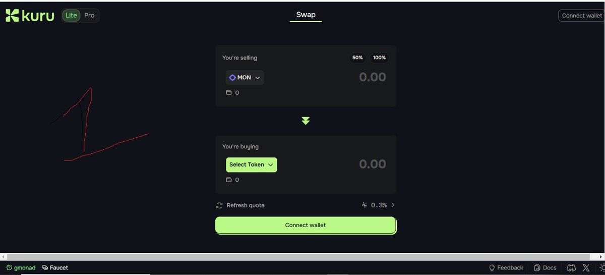 gatre770's tweet photo. DAY 1 onchain of 
@monad_xyz
 testnet @KuruExchange✅ Go to https://t.co/8n5wvFLRaC
1. Choose Lite Mode > Swap Mon <->Token
2. Choose Pro Mode then Connect with Wallet
3. Get your avatar by Clicking Eggs
4. Connect Socials, get CLOBster traits.   
#Monad $Mon #monadtestnet https://t.co/AmfYMGLFWi
