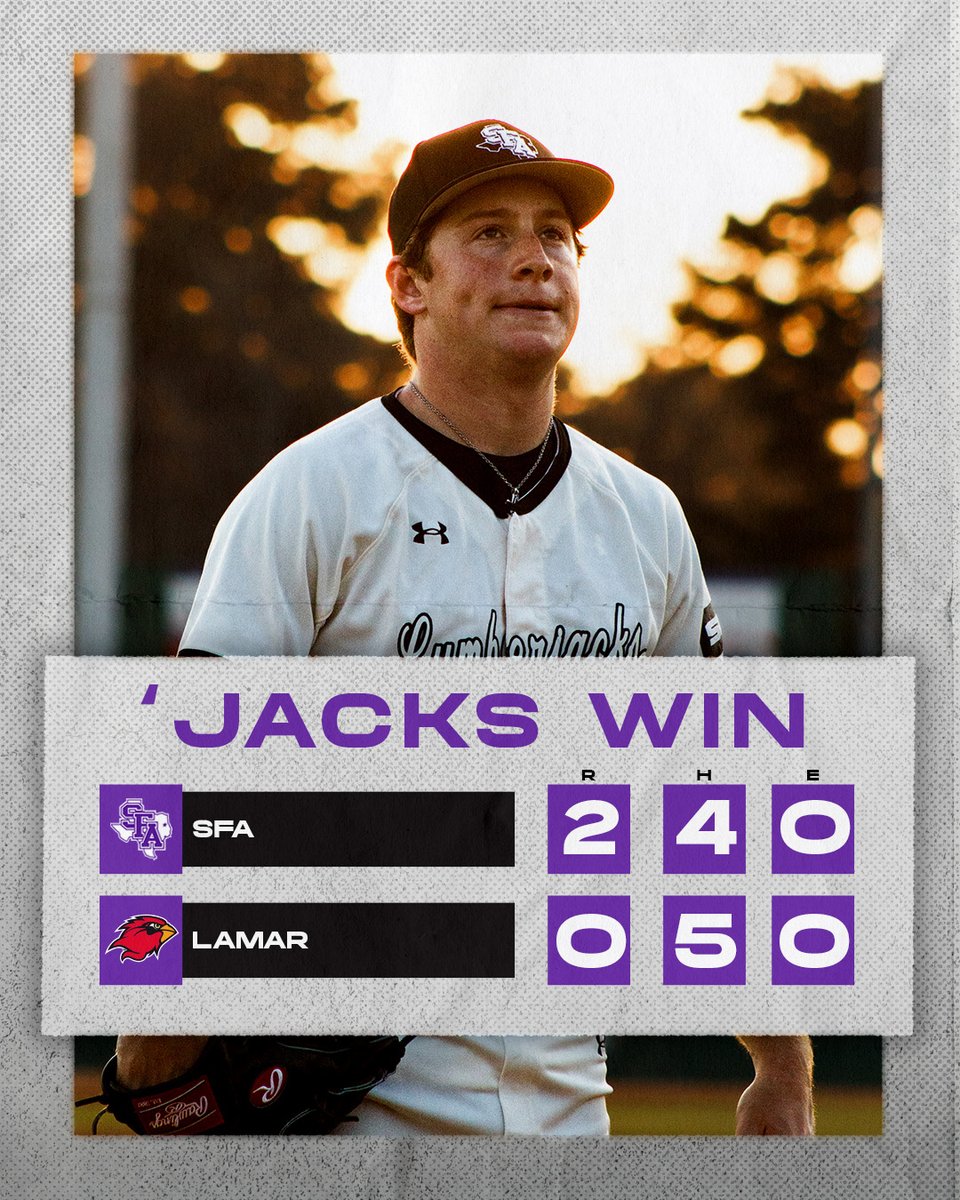 RAISE THE AXE! 🪓

Behind Cody Templeton's complete game and seven strikeouts, the 'Jacks take game one of the series against Lamar!

#AxeEm x #RaiseTheAxe