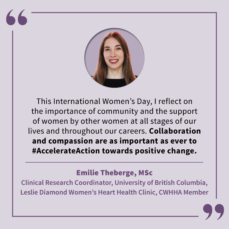 CWHHC's tweet photo. This #IWD2025, we honour the vital role of women in healthcare &amp; the challenges they face. 

Through @CWHHCentre &amp; @CWHHAlliance, we’re driving research, improving care &amp; advancing education. 

Together, we #AccelerateAction for a healthier, more diverse + equitable future. 💜💪