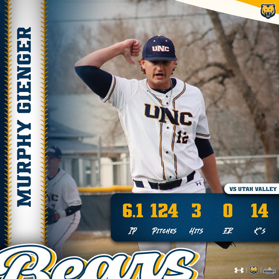 𝙏𝙝𝙚 𝙂𝙞𝙚𝙣𝙜𝙚𝙧 𝙂𝙖𝙢𝙚

Murphy Gienger tied the school record with 14 strikeouts today🤯

#BearWitness