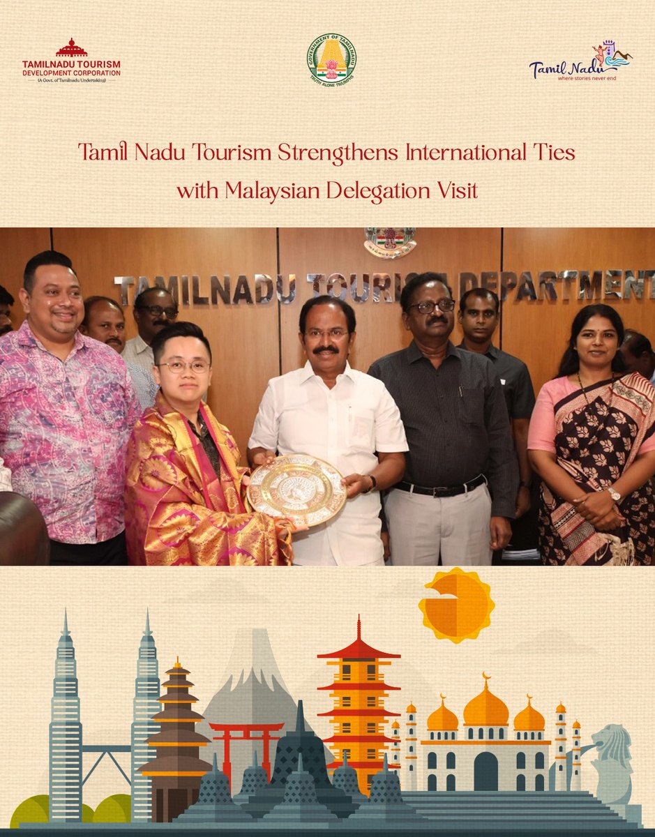 Tamil Nadu Tourism hosted a FAM Trip for His Excellency YB Wong Yuee Harng, MLA of Penang, Malaysia, along with PCEB representatives and Malaysian media. The visit reaffirmed the deep-rooted connections between Tamil Nadu and Malaysia.