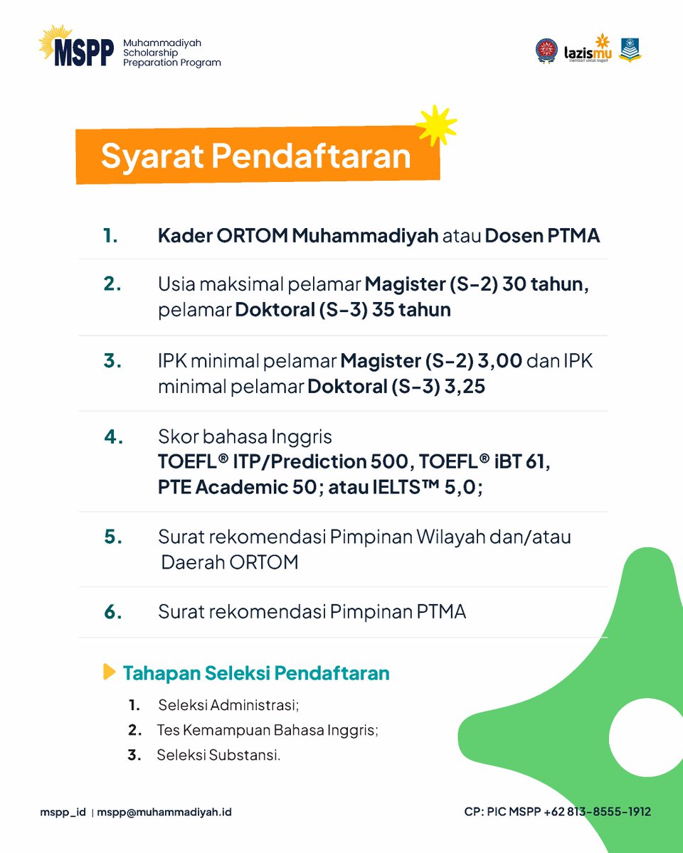 ScholarshipMu's tweet photo. MSPP Batch VII sudah dibuka!  

Siapa yang sudah menunggu Muhammadiyah Scholarship Preparation Program (MSPP) Batch VII?

@MSPP_ID https://t.co/dsstvTChOZ