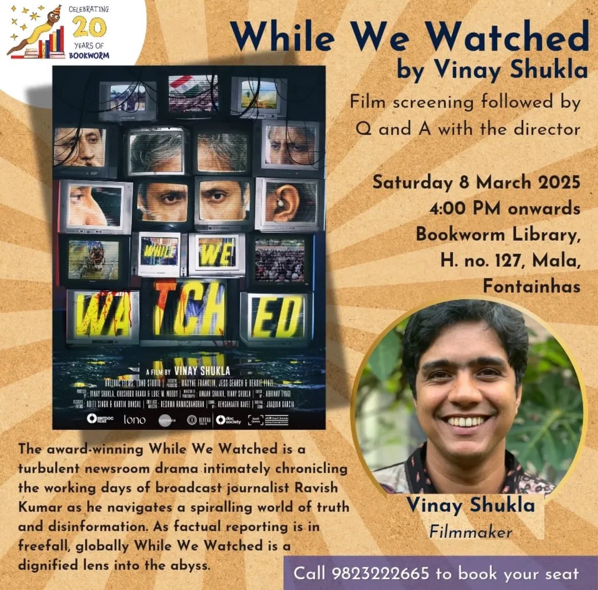 While We Watched / नमस्कार मैं रवीश कुमार (@whilewewatched) on Twitter photo Goa! Community Screening happening today at <a href="/BookwormGoa/">Bookworm Trust</a>. To register contact 9823222665. Goa! Community Screening happening today at <a href="/BookwormGoa/">Bookworm Trust</a>. To register contact 9823222665.