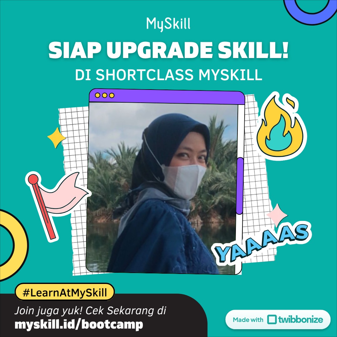 irursdy's tweet photo. Hi, I’m Iru, dan aku ikutan Short Class, sebuah program kelas gratis dari @myskill.id. Kelas ini menyediakan banyak topik-topik pilihan seperti Digital Marketing, Microsoft Excel, Data Analysis, UI/UX Design dan masih banyak lagi. 
#Twibbonize @Twibbonize https://t.co/ytUseQOOBu