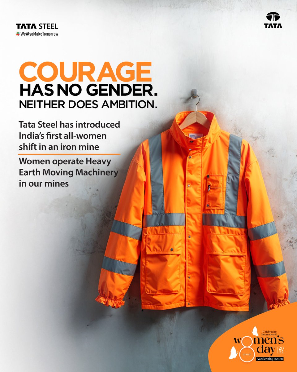 TataSteelLtd's tweet photo. When women lead, industries transform. When they break barriers, progress knows no bounds. For the first time, all-women shifts are leading operations in our iron mines, proving that no field is beyond their reach.

Here’s to the women who dig deep, rise strong, and build a future where opportunities know no boundaries.

Happy International Women's Day!

#TataSteel #WeAlsoMakeTomorrow #WomensDay #InternationalWomensDay