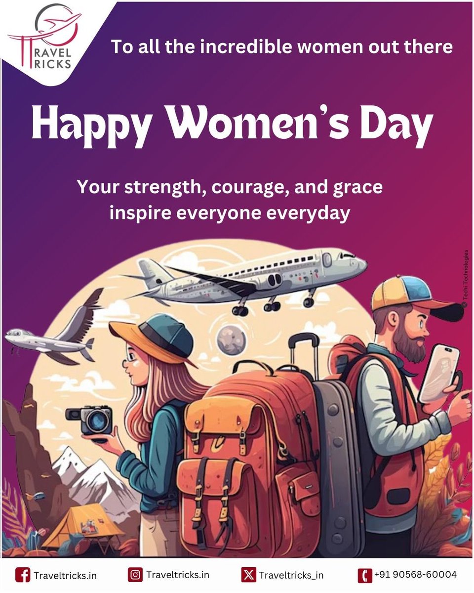 traveltricks_in's tweet photo. @traveltricks_in celebrate the fearless females who dare to explore, discover, and conquer. 

#InternationalWomensDay #InternationalWomensDay2025 #WomensDay #digitalart #Trump #GrandeFratello #LaCasaDeLosFamososCol2 #bigbrothernlbe #maxkybas #TREASURE #jhope_SweetDreams #Crypto https://t.co/qd5OUb5okk