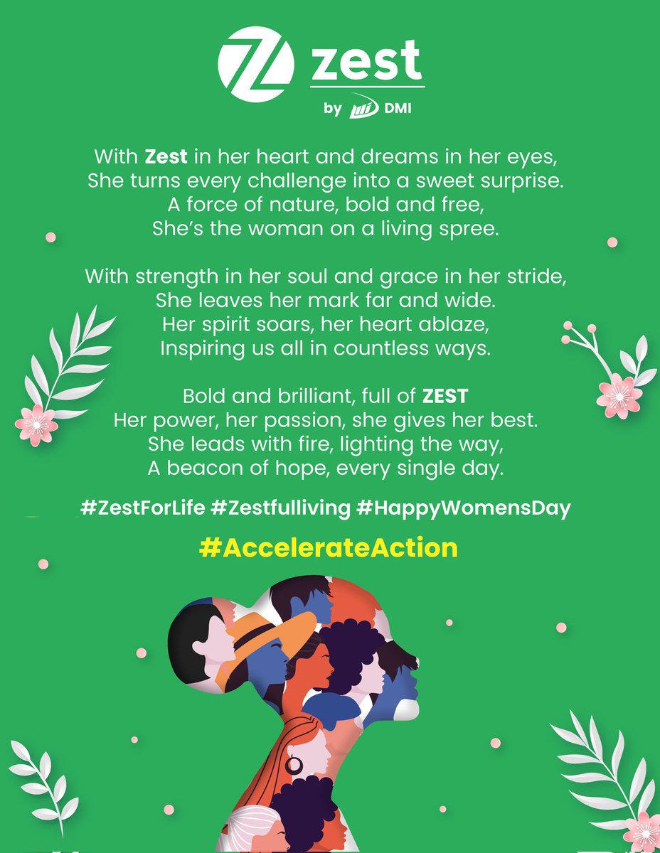 Happy Women's Day to all the incredible women who inspire change, drive progress, and make the world a better place. With zest in your heart and dreams in your eyes, you continue to accelerate action and lead with strength and grace.

#ZestForLife #Zestfulliving #HappyWomensDay