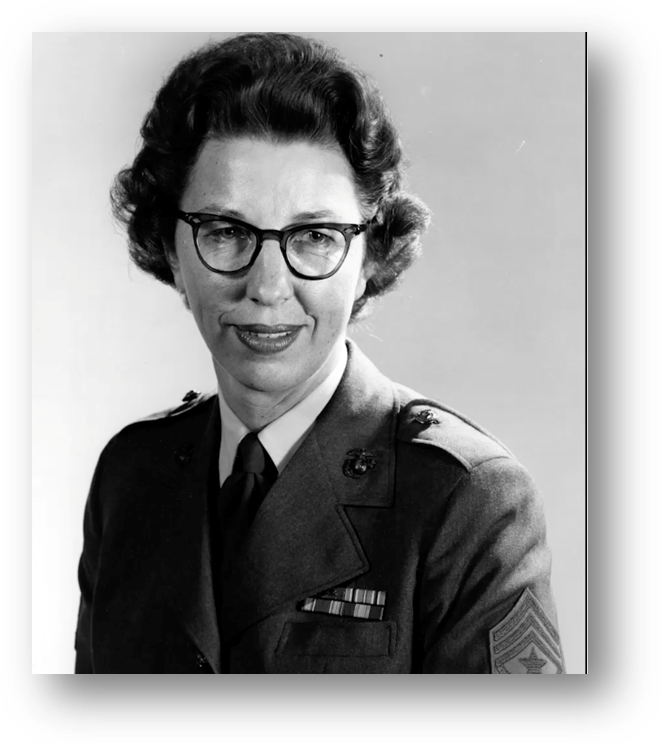 In honor of @WomenHistoryMonth The Association would like to acknowledge the tremendous accomplishments of those that served in the Marine Corps. 

We would like to honor SgtMaj Bertha P. Billeb, the first female SgtMaj of the Marine Corps, promoted to the rank in 1961. Her