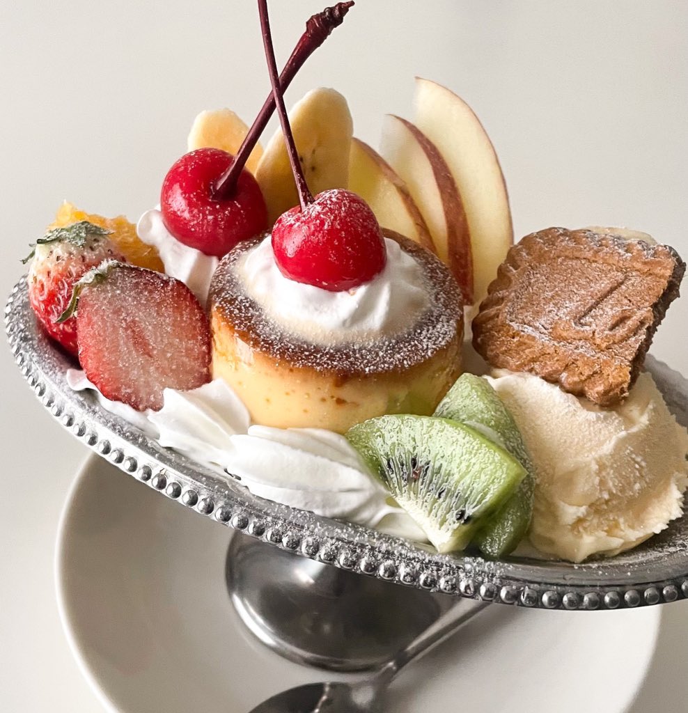 プリンアラモード作った🍒
好きなものしかのってないかわいい🍮