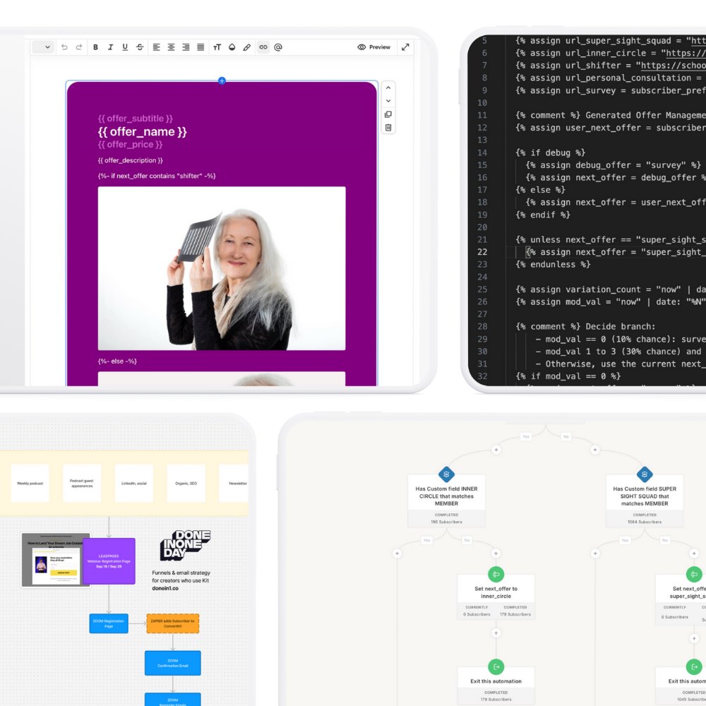 bradhussey's tweet image. Most creators think they need "just an email sequence."
Nah. You need a Creator Engine in @kit
This week, I launched one for a client that:
Captures leads from multiple sources
Segments them by exact vision issues
Tracks who buys what and pitches the next best…