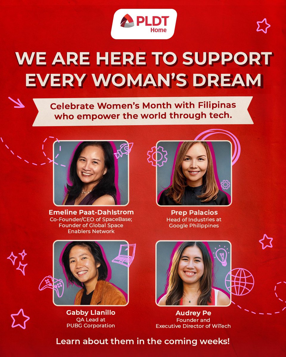 PLDTHome's tweet photo. Happy International Women's Day! 💜
Meet Filipina experts who empower the world through technology. 👩🏻💻
Get inspired by the success stories of Emeline, Prep, Gabby, and Audrey this #PLDTHome Women’s Month. Stay tuned for the first feature!
#KayaMoDahilBabaeKa #WomensMonth https://t.co/eJ3Od7ZBmq