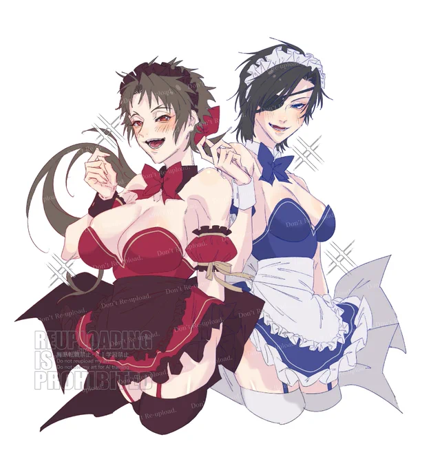 女体化描いてもらえました〜!やった〜!かわいい〜!神顔が良いし青目だし延命しましたありがとうございます(色は塗らせていただきました) 