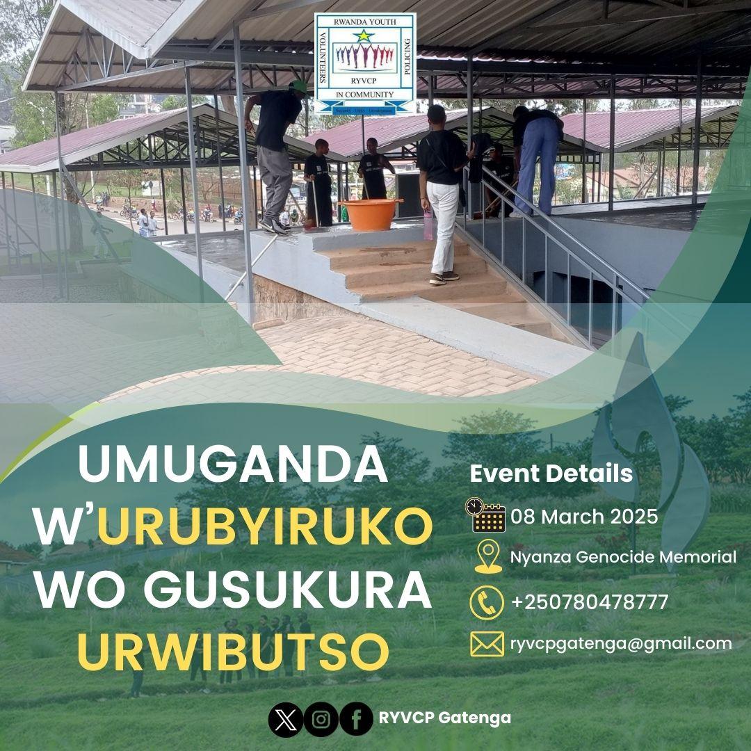 RyvcpG's tweet photo. None kuwa 08/03/2025 Urubyiruko rw'Abakorerabushake mu @GatengaSector bakoze umuganda wo gusukura Urwibutso rwa Jenoside yakorewe Abatutsi muri Mata 1994 rwa Nyanza ya Kicukiro no gutema ibihuru bikikije Ubusitani bwarwo.
Ni umuganda wateguwe mu gihe turi kwegereza #Kwibuka31 https://t.co/JdtYNChhDu