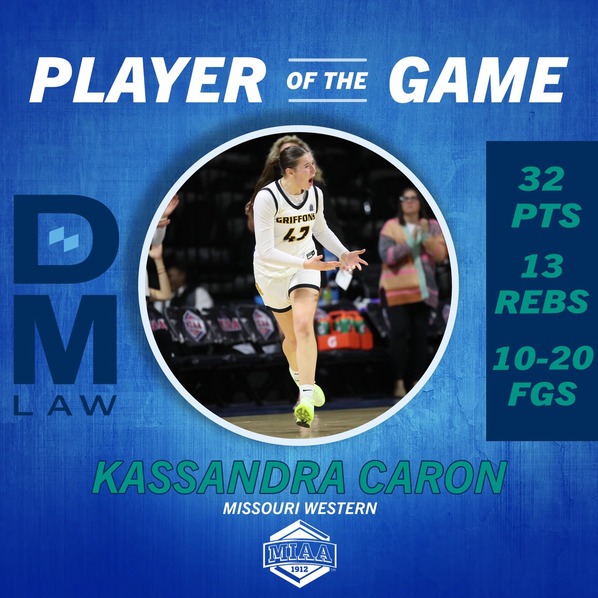 Kassandra Caron notched a thirty-piece and double-double in <a href="/GriffonWBB/">Griffon WBB 🏀</a> semifinal win over Arkansas-Fort Smith 🔥

She's our “Mike’s Got This” 𝙋𝙇𝘼𝙔𝙀𝙍 𝙊𝙁 𝙏𝙃𝙀 𝙂𝘼𝙈𝙀.

#MIAAMadness x #BringYourAGame
