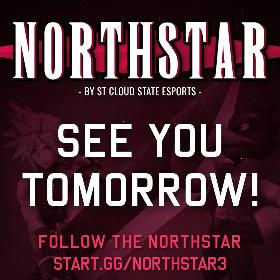 📢SEE YOU TOMORROW AT NORTHSTAR 3!

📅Stay up-to-date:
- 🔗Bracket: start.gg/northstar3
- 💬Discord: discord.gg/KuUB8XVM