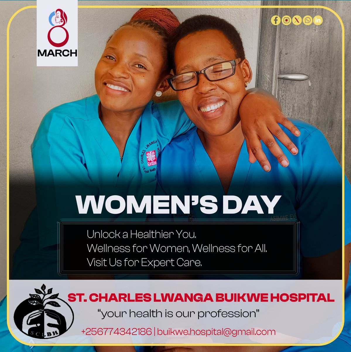 BuikweHospital's tweet photo. Unlock a healthier You. Health for Women is health fo All. visit us for expert care. #WomensDay #InternationalWomensDay #InternationalWomensDay2025 #healthcare https://t.co/a075SiNaBe