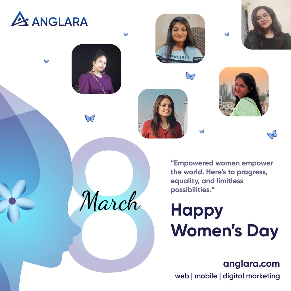 AnglaraDigital's tweet image. Celebrating Women’s Day at @AnglaraDigital ! ♀️🌸

Today, we honor the incredible women of @AnglaraDigital — their strength, passion, and dedication drive our success every day. 💪✨

Let’s continue to uplift and empower each other! 💜

#InternationalWomensDay #TeamAnglara