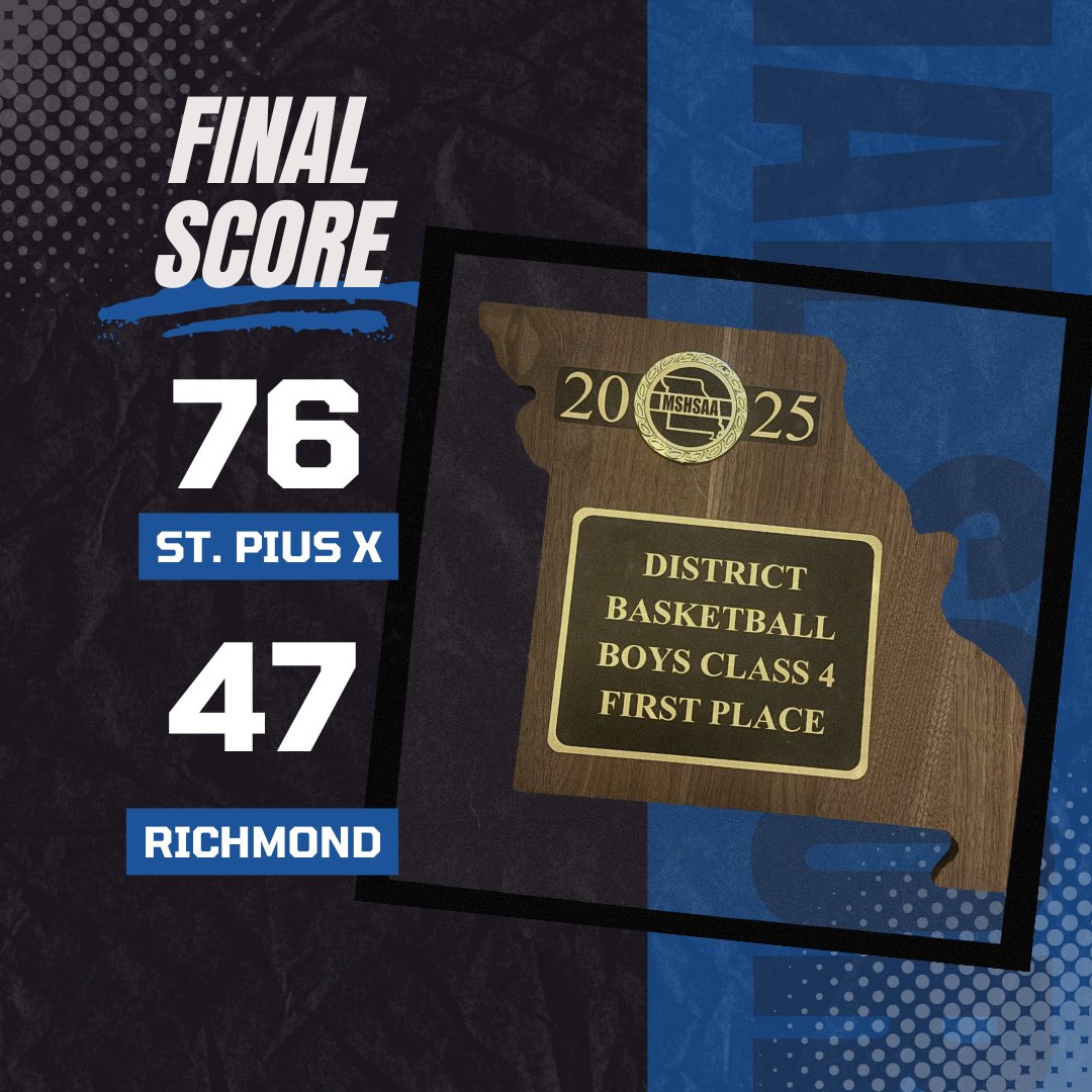SPX Men's Basketball (@spxmensbb) on Twitter photo We will see you MONDAY NIGHT!
St. Pius X WINS the Class 4 District 15 Championship!
Another amazing night at SPX! Warrior Nation you are incredible!
Top scorers:
<a href="/MilesWinders/">Miles Winders</a> : 24
<a href="/BradyStacy2/">Brady Stacy</a> : 15
<a href="/JacksonStacy24/">Jackson Stacy</a> : 13
<a href="/HutslerTommy/">Tommy Hutsler</a> : 9
Matthew Schmitz: 6
<a href="/VinnyRoss12/">Vinny Ross</a> : 4 We will see you MONDAY NIGHT!
St. Pius X WINS the Class 4 District 15 Championship!
Another amazing night at SPX! Warrior Nation you are incredible!
Top scorers:
<a href="/MilesWinders/">Miles Winders</a> : 24
<a href="/BradyStacy2/">Brady Stacy</a> : 15
<a href="/JacksonStacy24/">Jackson Stacy</a> : 13
<a href="/HutslerTommy/">Tommy Hutsler</a> : 9
Matthew Schmitz: 6
<a href="/VinnyRoss12/">Vinny Ross</a> : 4