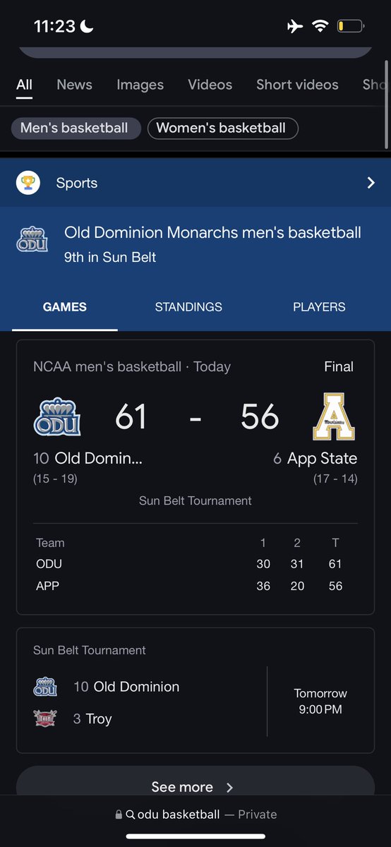 Barstool Old Dominion (@odubarstool) on Twitter photo Shout to <a href="/ODU_MBB/">ODU Men’s Basketball</a> for securing their second win of the sunbelt bb tournament against app state. We see y’all Shout to <a href="/ODU_MBB/">ODU Men’s Basketball</a> for securing their second win of the sunbelt bb tournament against app state. We see y’all