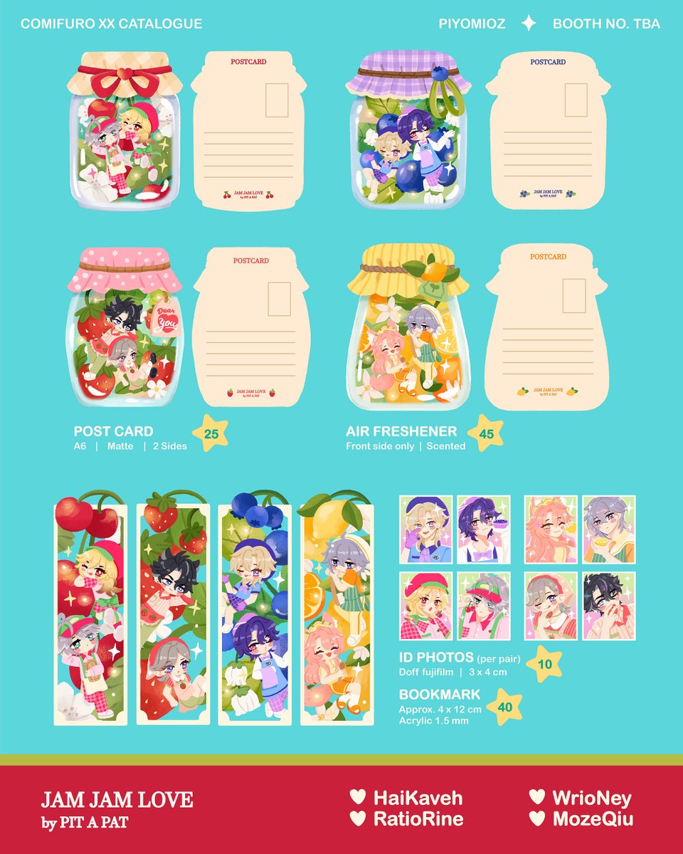 ( 🔁 + ❤ are appreciated! )

⭐ PIT A PAT’s #CFXX PO + 🇮🇩 GIVEAWAY 🐥 

📆 8-22 Mar 2025*
📦 pick-up both days &amp; mail order
⭕ PIYOMIOZ (no. tba)
💫 ALNST : genshin : HSR : original

🔗 tinyurl.com/PITACFXXPO

* acrylics until 15 Mar only

#comifuroxx #comifuro20catalogue (1/2)