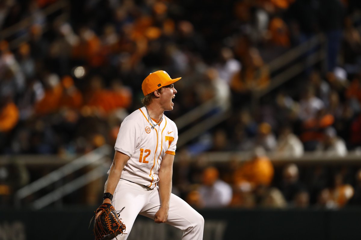 MLBPipeline's tweet photo. Division I-leading 47 K's. 0.44 ERA. Part of @Vol_Baseball's first no-hitter in 23 years.

Top 100 Draft prospect Liam Doyle added to his early-season résumé in historic fashion: https://t.co/A79xSHioAh https://t.co/sgFWdCJN0d