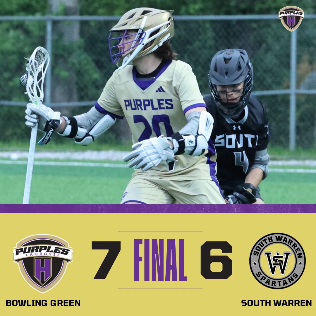 PurplesLAX's tweet image. Purples with a Regional Win in their home opener 👊🏼with South Warren @BGHSPurplesNews @BgBadBoyz @KYLaxNews