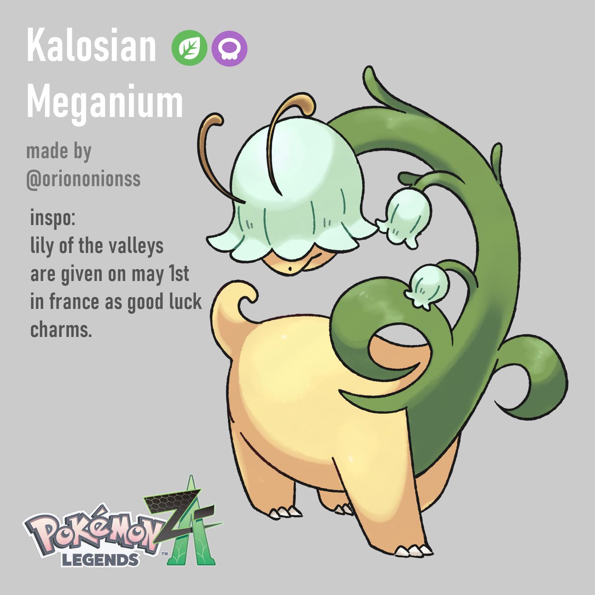 i designed kalosian meganium :) 

#pokemonlegendsza #pokemon