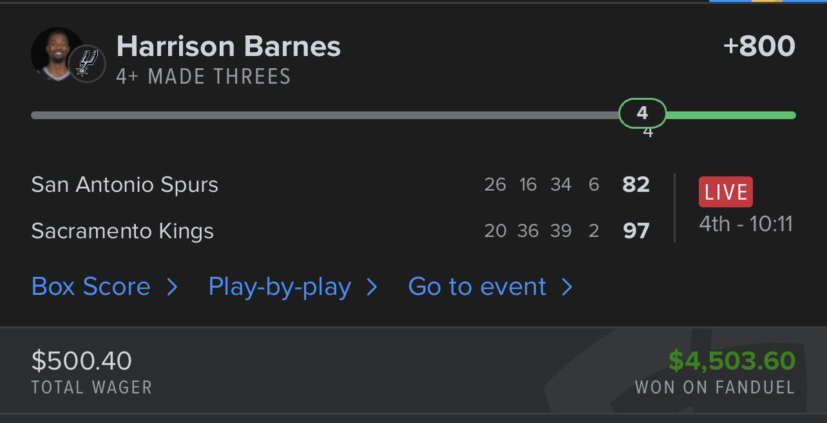jdic1313's tweet photo. @The_Office_Bets Harrison mffing Barnes!! You are the man https://t.co/dnsOt8Xyi9