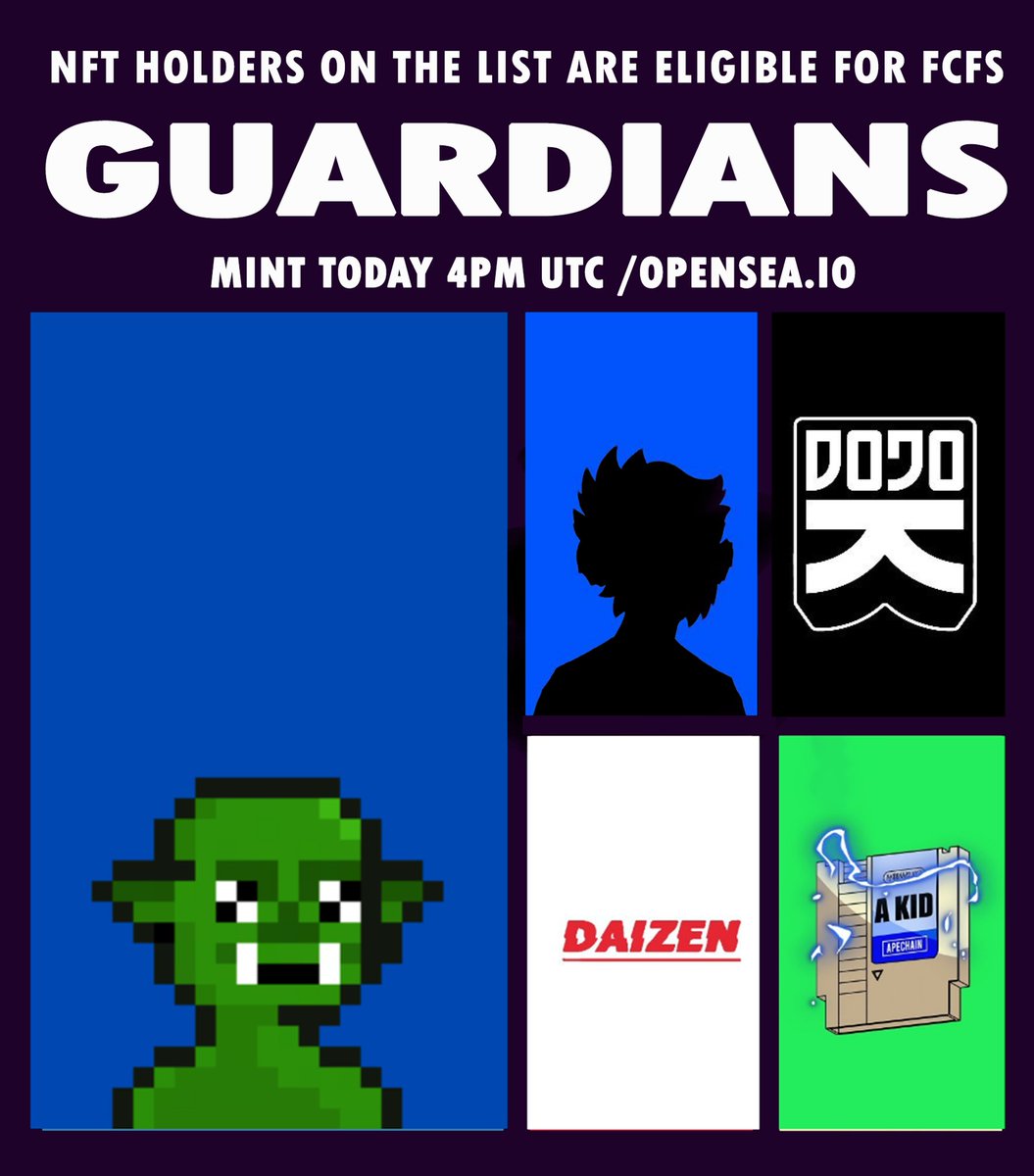 🔥 MINT DAY IS HERE! 🔥

Holders are eligible for FCFS! 🛡️✨
<a href="/GobsOnApe/">Gobs On Ape</a> <a href="/apechainalpha/">ALPHA BANANAS - By James 🍌</a> <a href="/nftdaizen/">DAIZEN</a> <a href="/AKidOnApe/">A KID</a> <a href="/Dojo_Kidz/">Dojo Kidz</a>  

Set your reminder for 4 PM UTC! ⏳🔥