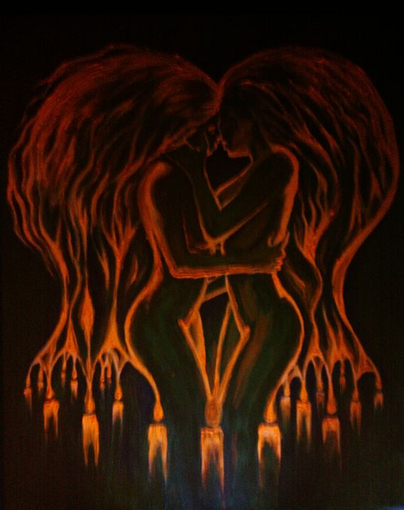 korinna's tweet photo. Art of the Day: "Flames of love and passion". Buy at: https://t.co/i7ZdU03EF1 https://t.co/MMi3a4iDYN