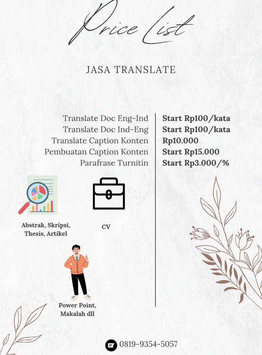 Jasa translate indo eng dan sebaliknya buat jurnal, abstrak, skripsi dll trusted #jasatranslate langsung dm atau fast respon via wa Wa.me/6281993545057