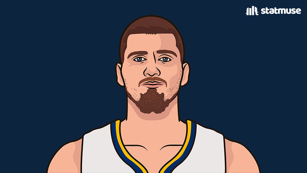statmuse's tweet photo. Nikola Jokic vs PHX:

31 PTS
21 REB
22 AST (most ever by a center)
3 STL 

Yep — the first player in NBA history to reach those numbers in a game. https://t.co/yqcjCBQXHR