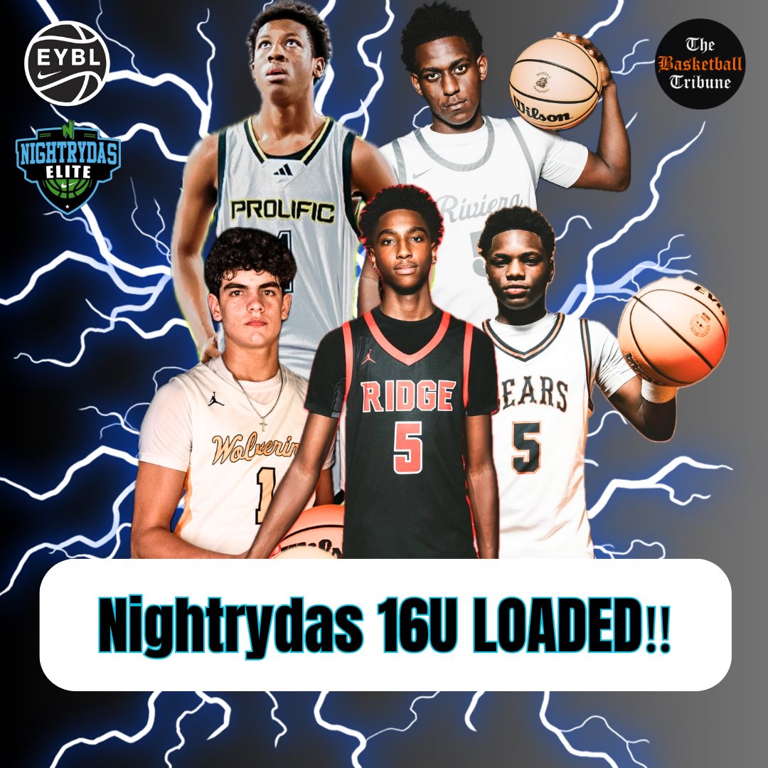 Nightrydas 16U are loaded! Led by Coach Omar. This group has some dynamic players at multiple positions. 

2027 5 ⭐️ Jeremy Jenkins Jr. 6’9” Forward (Riviera Prep) 2 X State Champion ranked by ESPN #12 Tremendous feel for the game and can play multiple positions. Great