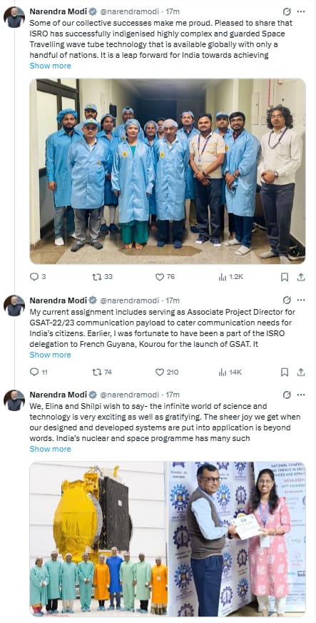 UpendrraRai's tweet image. PM @narendramodi posts, &quot;#SpaceTechnology, #NuclearTechnology and #WomenEmpowerment…We are #ElinaMishra, a #NuclearScientist and #ShilpiSoni, a space scientist and we are thrilled to be helming the PM’s social media properties on #WomensDay. Our message- India is the most…