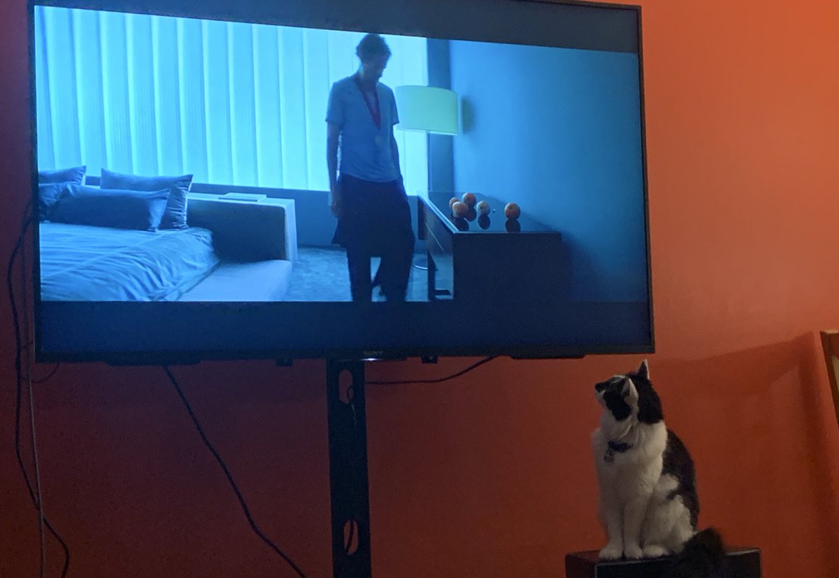 NeilNevins's tweet photo. He is watching Inside starring Willem Dafoe https://t.co/qEShMR2naj