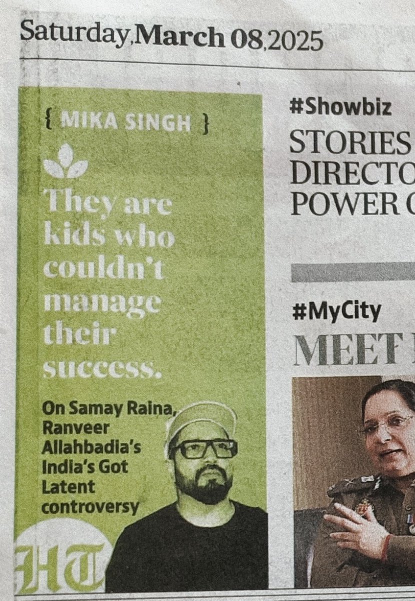Reaching the top is tough, but staying there? Even harder. <a href="/MikaSingh/">King Mika Singh</a> on the Allahbadia case: "They're kids who couldn’t handle success. Conquering the summit is one thing—enduring the altitude is another." <a href="/htTweets/">Hindustan Times</a>

#WinAndKeepWinning ✨ 🏆
#RockSolidWillpower 📚  💪