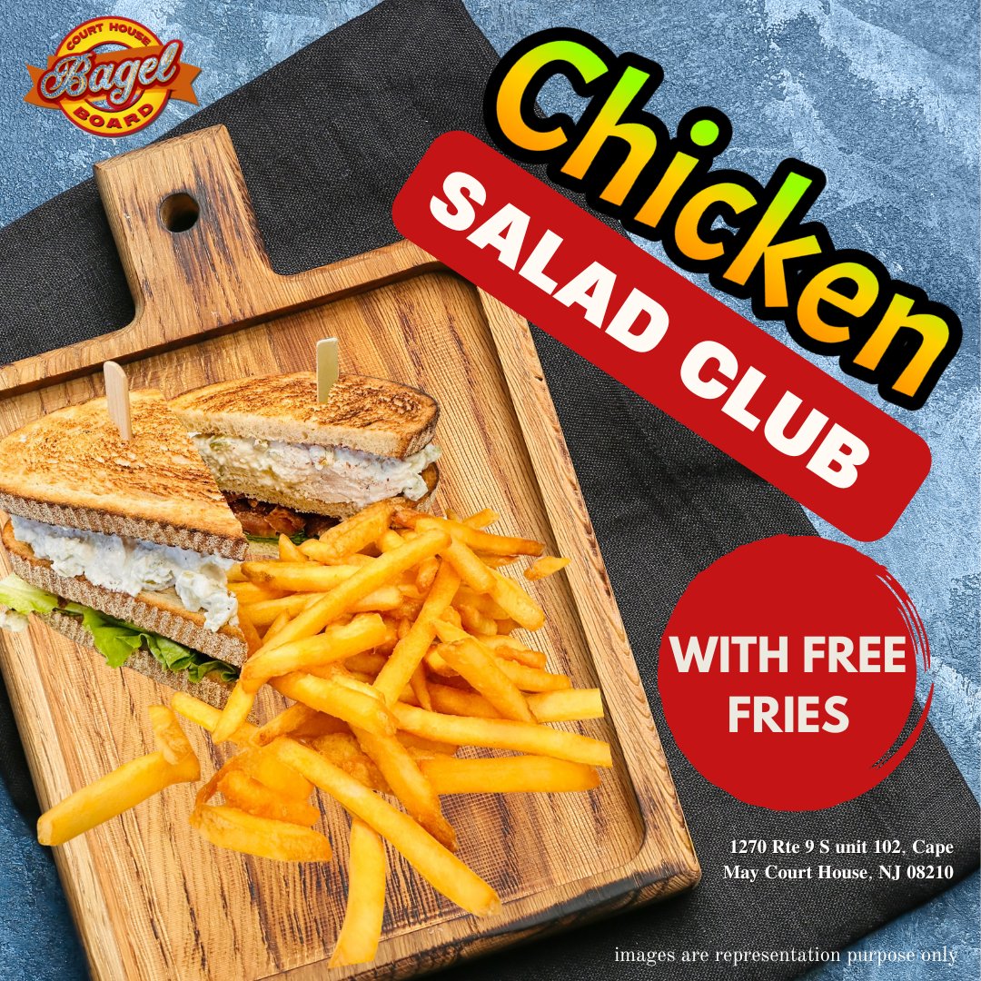 bagelboardcmch's tweet photo. 👉Satisfy your cravings with our Chicken Salad Club—stacked with fresh ingredients and packed with flavor! 🌟 Plus, enjoy FREE Fries with your order! 🍟🔥 Don’t miss out—grab yours today!
#TastyBites #FreeFries #bagelboard #FoodieLife
👉𝐖𝐞𝐛𝐬𝐢𝐭𝐞: https://t.co/X7ird347sy https://t.co/Ti1q6vEzPH