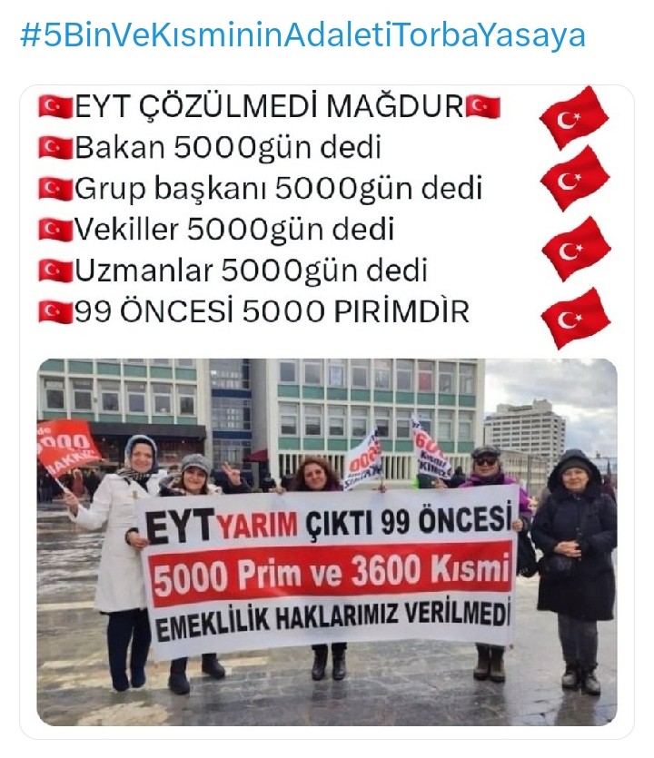 EYT35EPT's tweet photo. @isikhanvedat Söz Verdiniz‼️
5000 pirim ve kısmi bir imtiyaz bir talep değil bedeli ödenmiş bir HAKTIR‼️

1️⃣Eksik Çıkarılan EYT yasası
2️⃣Masada bırakılan 2~HAK var

@oktay_saral @Akparti
@RTErdogan @ErbakanFatih
@isikhanvedat @eczozgurozel
#5000KısmiyiÇözdünüzmü https://t.co/PZHAnxePIn