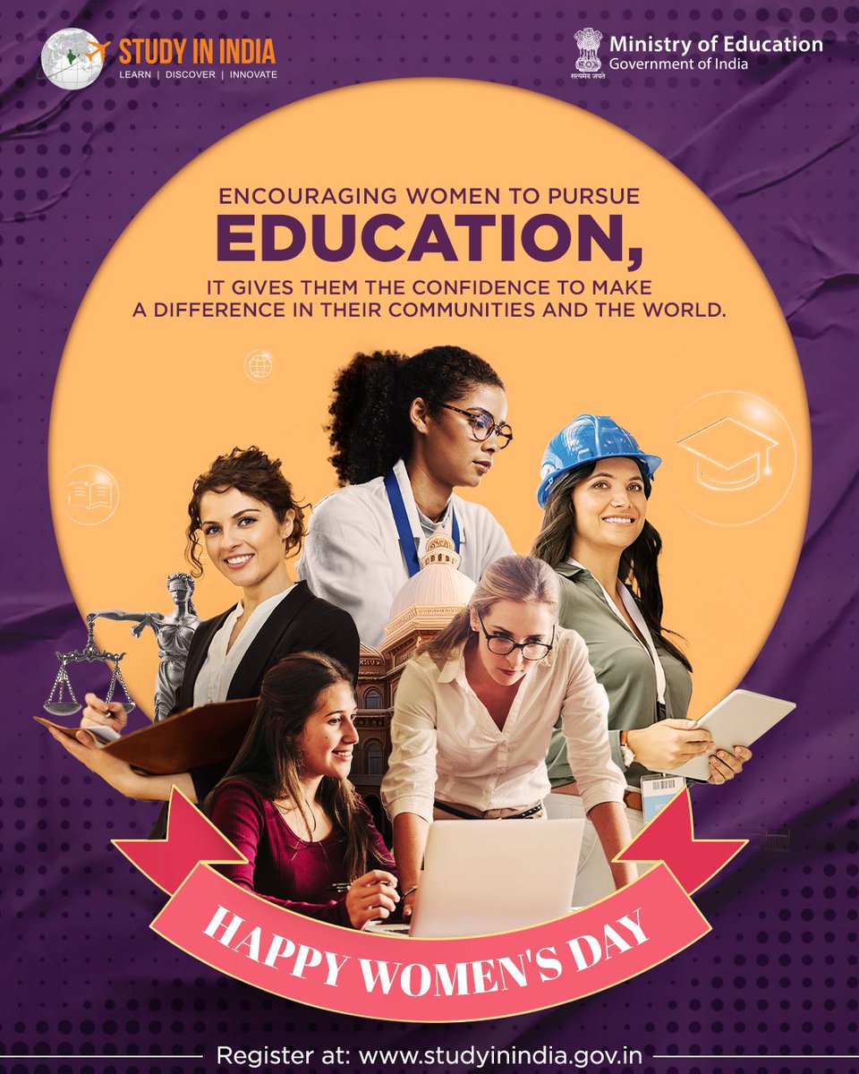 StudyInIndiaGov's tweet photo. Acknowledging every woman, from students to all the ladies associated with Study in India, for their dreams, struggles, victories, and infinite strength. Thanks for making education the core of every betterment
#SayYestoStudyInIndia  #Studyinindia #apply #Education #WomensDay2025 https://t.co/KMCEza6znc