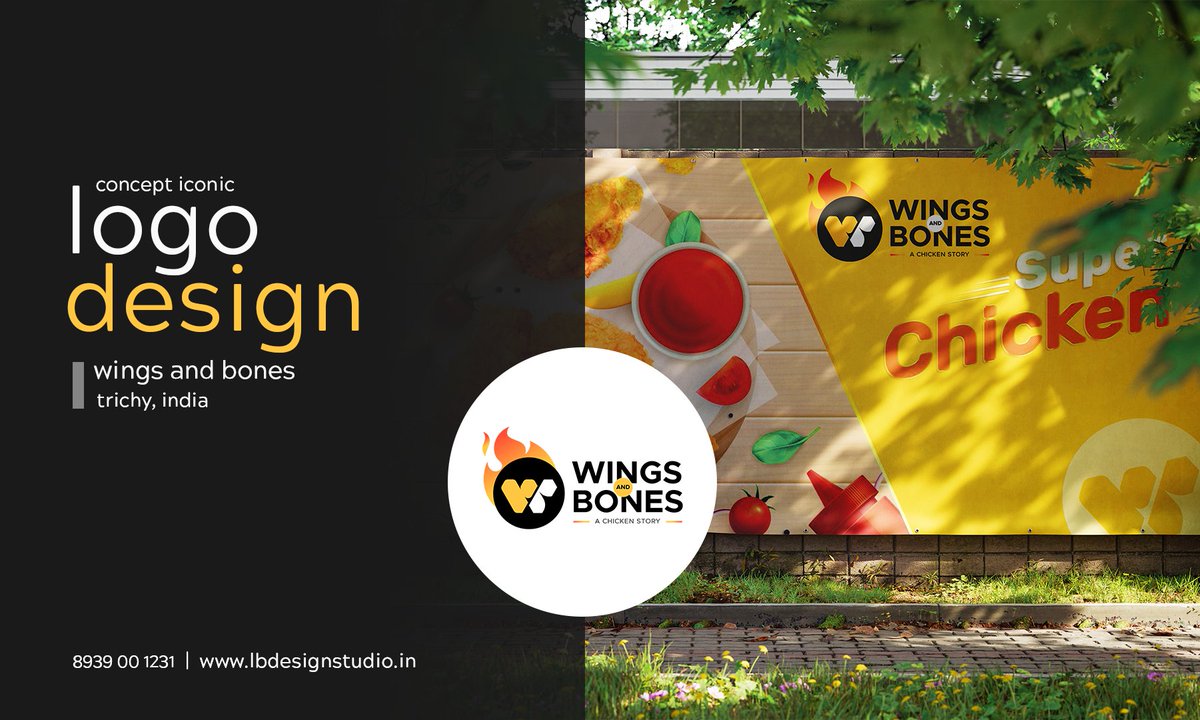 lbdesignstudio7's tweet image. Client : Wings &amp;amp; Bones Logo Concept: Fried chicken restaurant, consider a clean and minimal logo design that creatively utilizes the letters "W" and "B" to form an iconic symbol.
please visit lbdesignstudio.in #logodesign #restaurantlogo #trichy #brandingicon