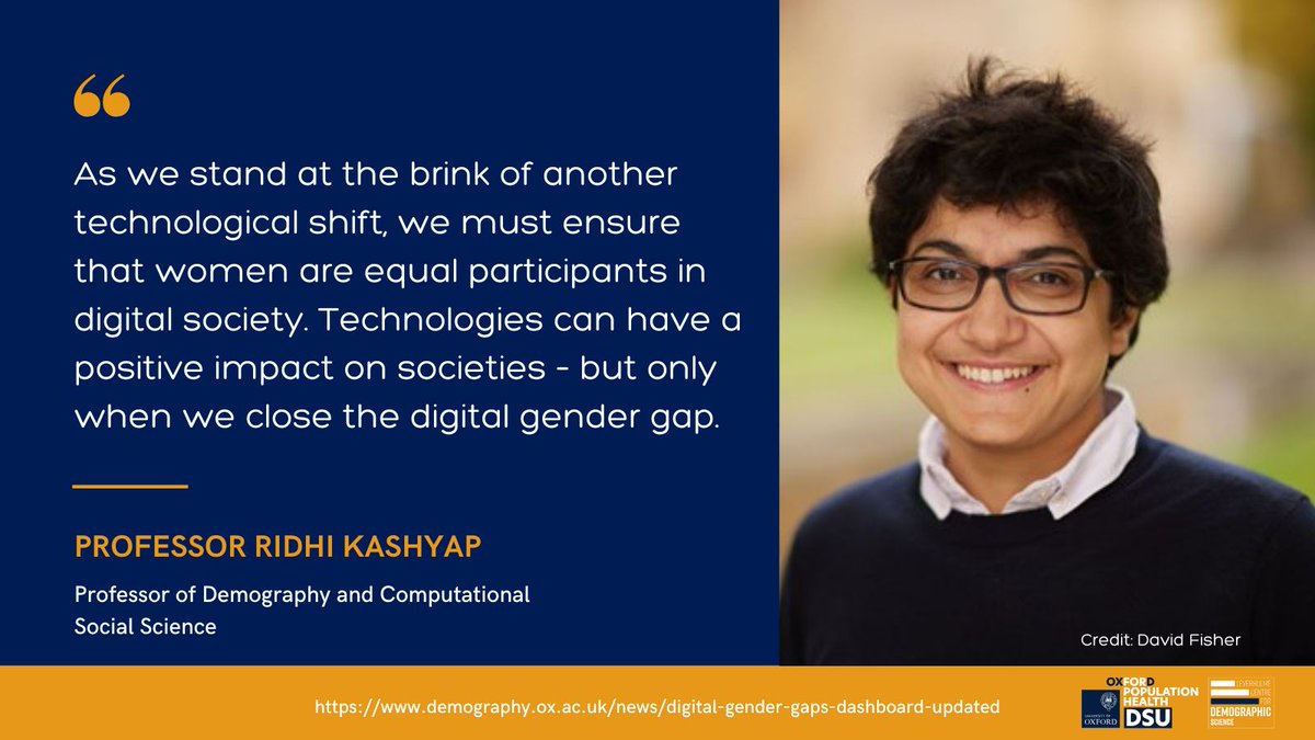 OxfordDemSci's tweet image. On #InternationalWomensDay, @ridhikash07's Digital Gender Gaps team have launched an updated dashboard to #AccelerateAction, helping to ensure women are equal participants in digital society buff.ly/OSV35V8 @LeverhulmeTrust @Oxford_NDPH @NuffieldCollege @SociologyOxford
