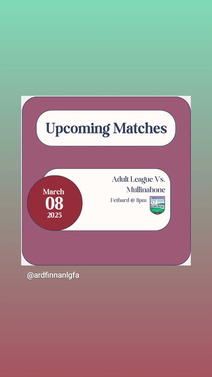 Ardfinnan Ladies Football Club (@ardfinnanlgfa) on Twitter photo On International Women's Day, our Adult Ladies get their Division 2 League Campaign underway tonight in Fethard Town Park under lights at 8pm against <a href="/MullinahoneLGFA/">Mullinahone LGFA</a> Best of luck Ladies 🇱🇻🏐 On International Women's Day, our Adult Ladies get their Division 2 League Campaign underway tonight in Fethard Town Park under lights at 8pm against <a href="/MullinahoneLGFA/">Mullinahone LGFA</a> Best of luck Ladies 🇱🇻🏐