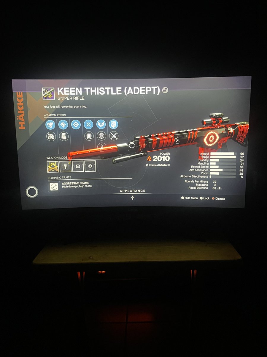 3 adept(plus a few normal) drops for winning 7 matches in a row!! Not bad at all. 
#trialsofosiris, #bungie, #destiny2, #sniper