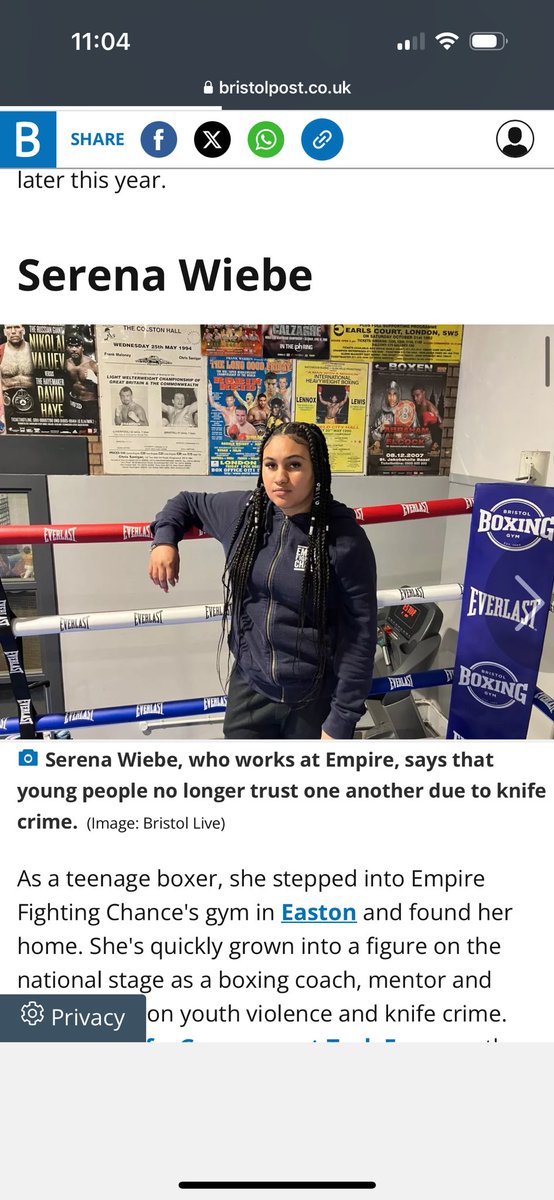 Empire Fighting Chance (@empirefightingc) on Twitter photo Great to see Empire’s Youth Voice ambassador Serena featured in <a href="/BristolLive/">Bristol Live</a> on International Women’s Day 💙
bristolpost.co.uk/news/bristol-n… Great to see Empire’s Youth Voice ambassador Serena featured in <a href="/BristolLive/">Bristol Live</a> on International Women’s Day 💙
bristolpost.co.uk/news/bristol-n…